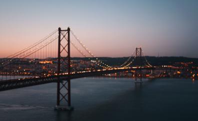 Blur, bridge, sunset