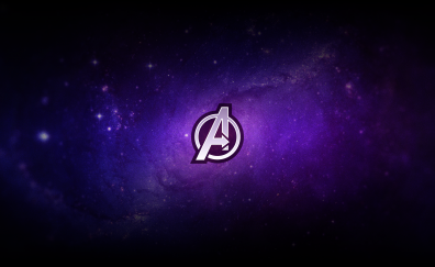 Avengers, logo, purple, minimal