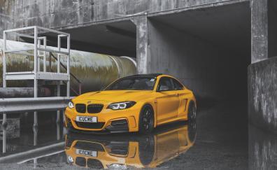 Yellow car, BMW M235i