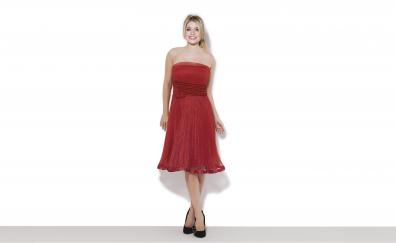 Smile, red dress, Holly Willoughby