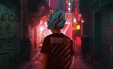 Super Saiyajin, blue hair, dragon ball