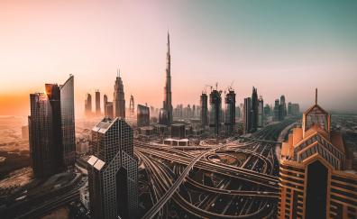 Dubai, skyline, cityscape, skyscrapers, buildings, Burj Khalifa, city