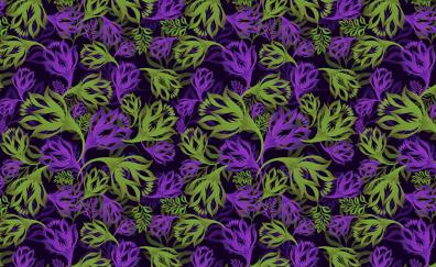 Flowers, abstraction, violet-green ornament
