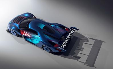 2023, Ford GT Mk IV, top-view of sport car