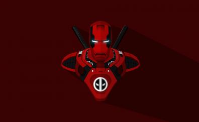 Iron man, deadpool, crossover, marvel comics, minimal