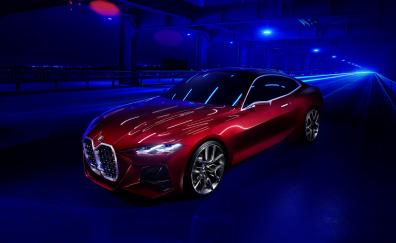 Shine, red BMW Concept 4, 2019 car