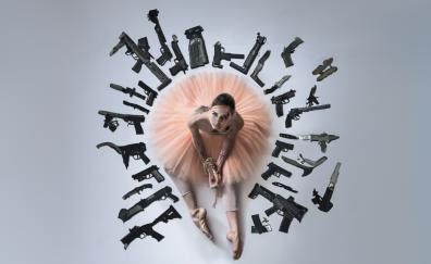 Ballerina, 2024 movie, gun and dance
