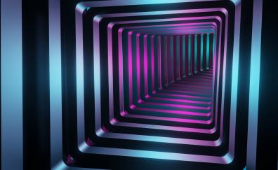 Neon squares, tunnel