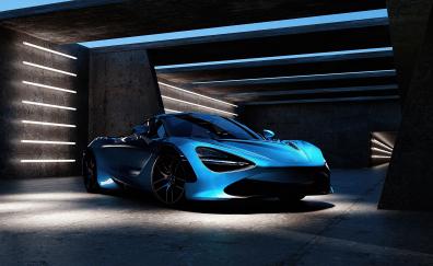 Blue McLaren, sportcar, 2020