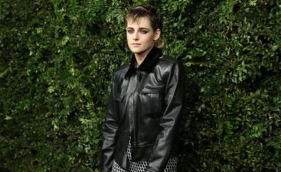 Short hair, leather jacket, black, Kristen Stewart