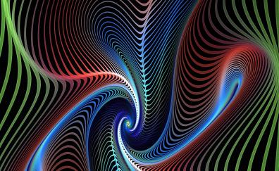 Fractal, colorful, lines, swirling