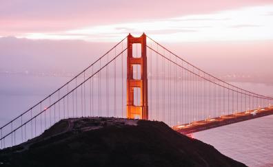 Golden Gate Bridge, architecture, sunset