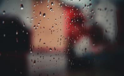 Surface, blur, drops on glass surface
