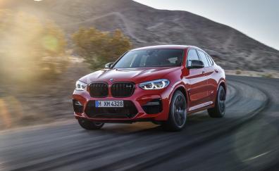 BMW X4, on-road, red