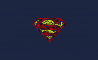 Superman, logo, mosaic artwork, superhero, minimal