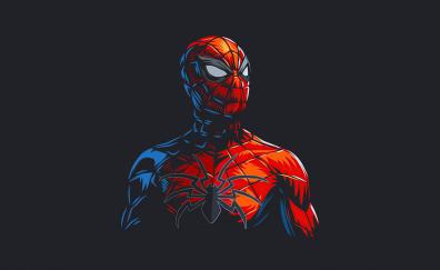 Spider-man red suit, minimal, 2020