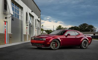 Dodge Challenger Demon SRT, blood-red, muscle car