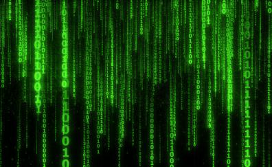 Matrix code, numbers, green