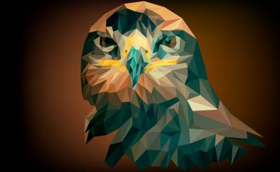 Eagle, muzzle, low poly, abstract