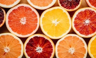 Oranges, fruits, slices