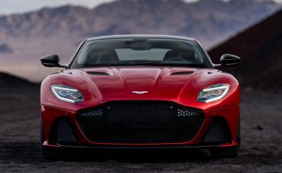 Front, red, 2018 Aston Martin DBS, luxury sedan