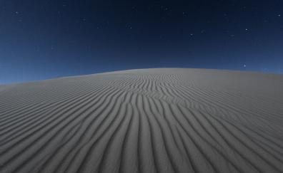 Desert, blue sky, sand, white landscape, night