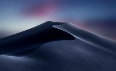 Mountains of sand, minimal and calm dune, night