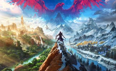 Horizon Call of the Mountain, on peak of mountain, 2023 gaming