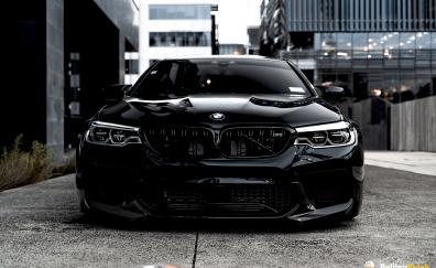BMW M5, black, front view