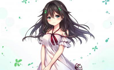 Cute, anime girl, green eyes, original