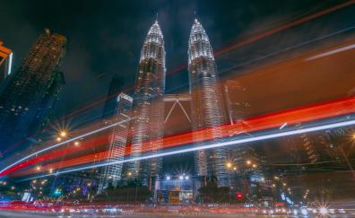 Petronas Twin Towers, Twin tower, buildings, city