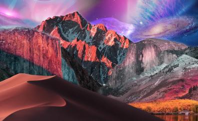 Mac OX X, mountains, desert, landscape, photo manipulation
