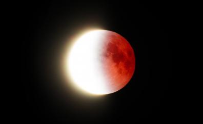 Lunar Eclipse, blood moon, dark