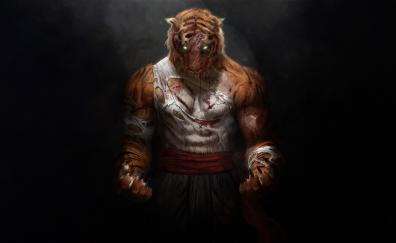 Tiger warrior, humanoid, art