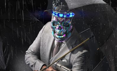Watch Dogs, Legion, man, colorful mask