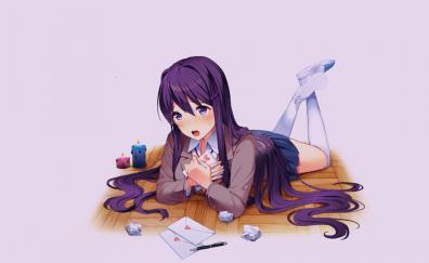 Yuri, cute anime, Doki Doki Literature Club!, minimal