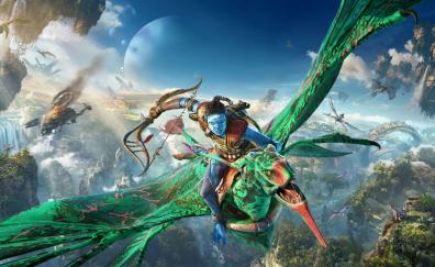 Avatar: Frontiers of Pandora, flight on the creature, video game, 2023