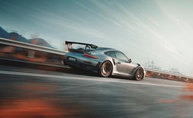 Porsche 911 GT2, motion blur, sports car
