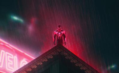 Miguel O'hara, spider-man 2099, into the rain