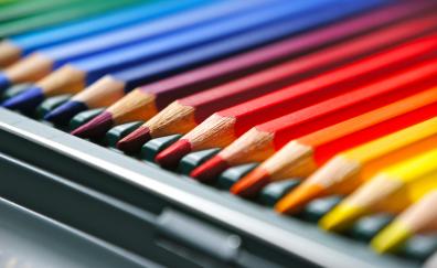Colorful, pencils, arranged