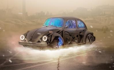 Tyre less, Volkswagen Beetle, futurist & modern car
