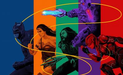 Justice league, batman, wonder woman, aquaman, cyborg, the flash