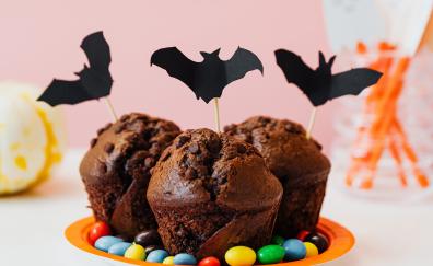 Halloween, food, chocolate cakes