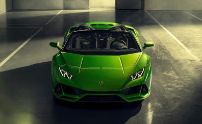 Convertible, green, Lamborghini Huracan