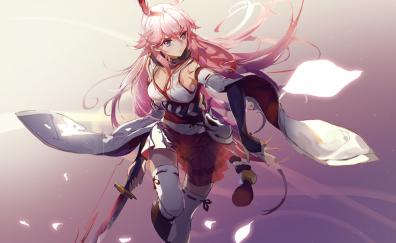 Yae sakura, Benghuai Xueyuan, anime girl, sword