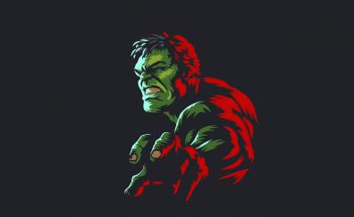 Hulk, minimal art, marvel hero