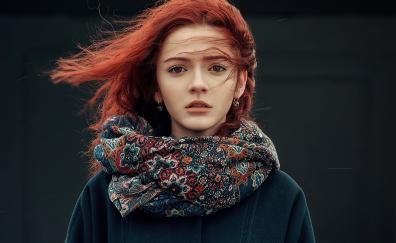 Beautiful girl, portrait, redhead