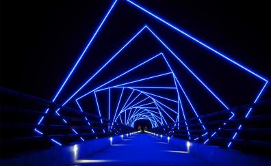 Tunnel, neon lights, decoration