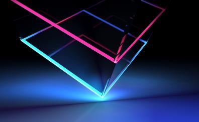 Edge, colorful, glassy, neon cubes
