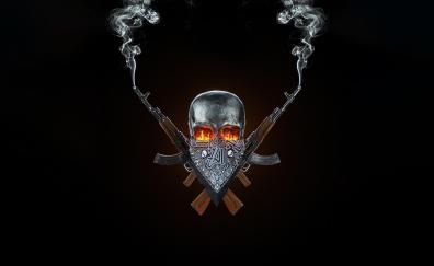 Skull and guns, dark & minimal